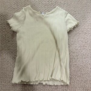 Art Class Cream Short Sleeve Ribbed Tee
